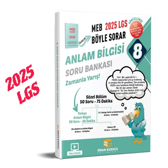 Sinan Kuzucu LGS 2025 8. Sınıf Anlam Bilgisi Soru Bankası