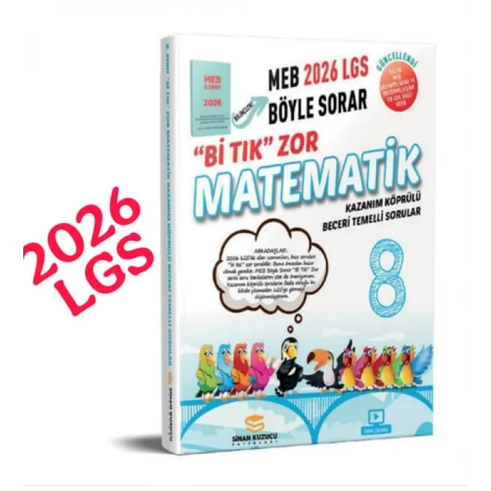 Sinan Kuzucu Yayınları 2026 8. Sınıf Bi Tık Zor Matematik Soru Bankası