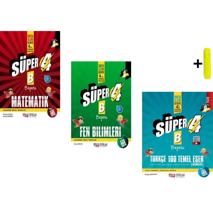 Süper 4 Sınıf Matematik Fen Paragraf B Başarı Yeni Nesil Soru Seti Nitelik Yayınları