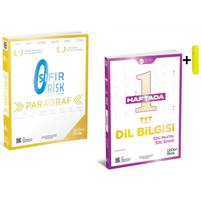 Üç Dört Beş Tyt Paragraf Sıfır Risk Ve Dilbilgisi Konu Anlatımlı Soru Bankası Yeni