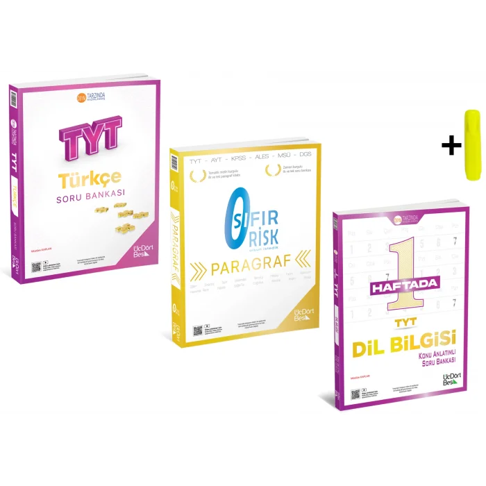 Üç Dört Beş Tyt Türkçe Paragraf Sıfır Risk Ve Dilbilgisi Konu Anlatımlı Soru Bankası Yeni