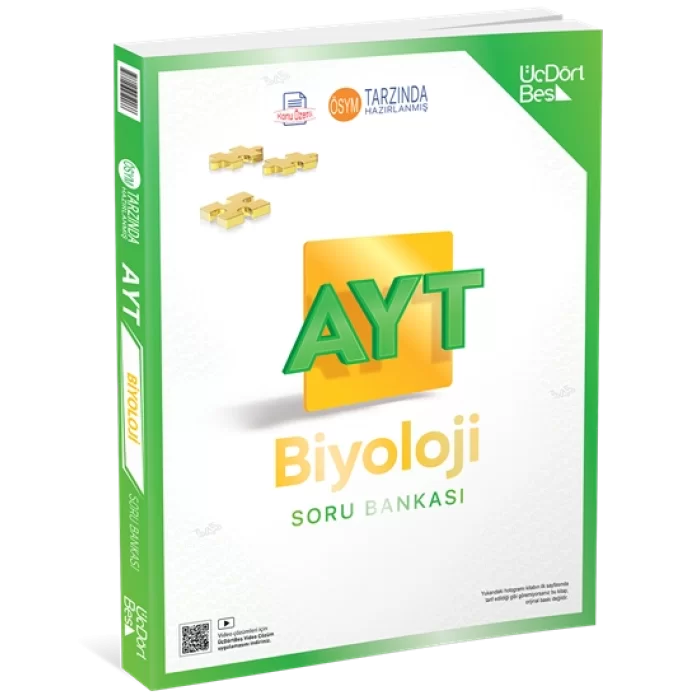 ÜçDörtBeş Yayınları AYT Biyoloji  Soru Bankası Yeni