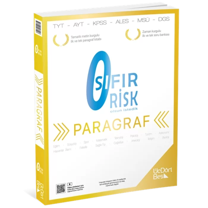 ÜçDörtBeş Yayınları Paragraf Sıfır Risk Yeni
