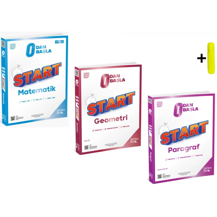 ÜçDörtBeş Yayınları START Matematik Geometri Ve Paragraf 0dan Başla