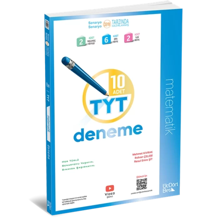 ÜçDörtBeş Yayınları TYT 10lu Matematik Deneme Yeni