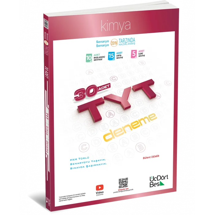 ÜçDörtBeş Yayınları TYT 30lu Kimya Denemesi Yeni