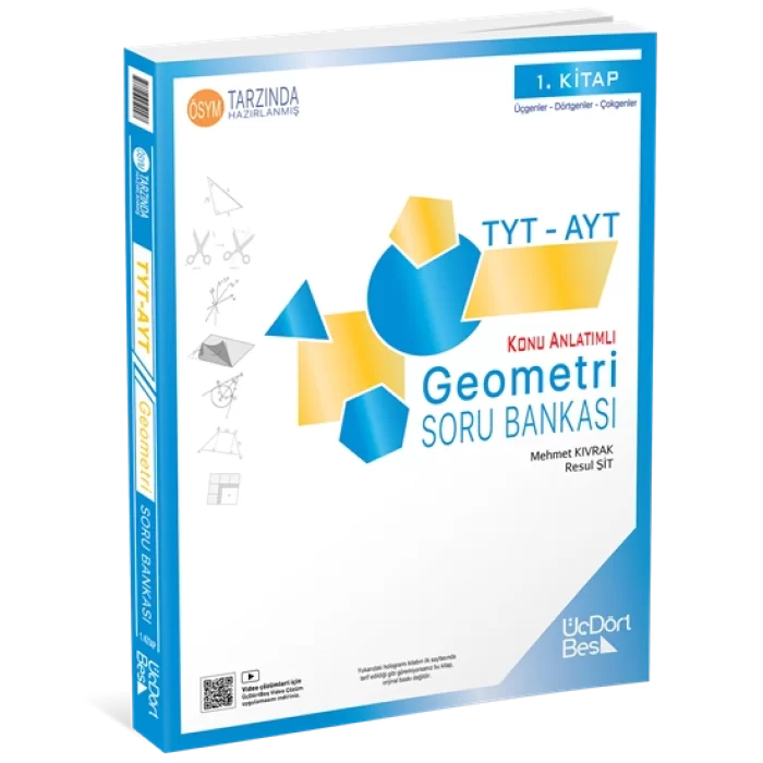 ÜçDörtBeş Yayınları TYT-AYT Geometri Soru Bankası 1. Kitap Yeni