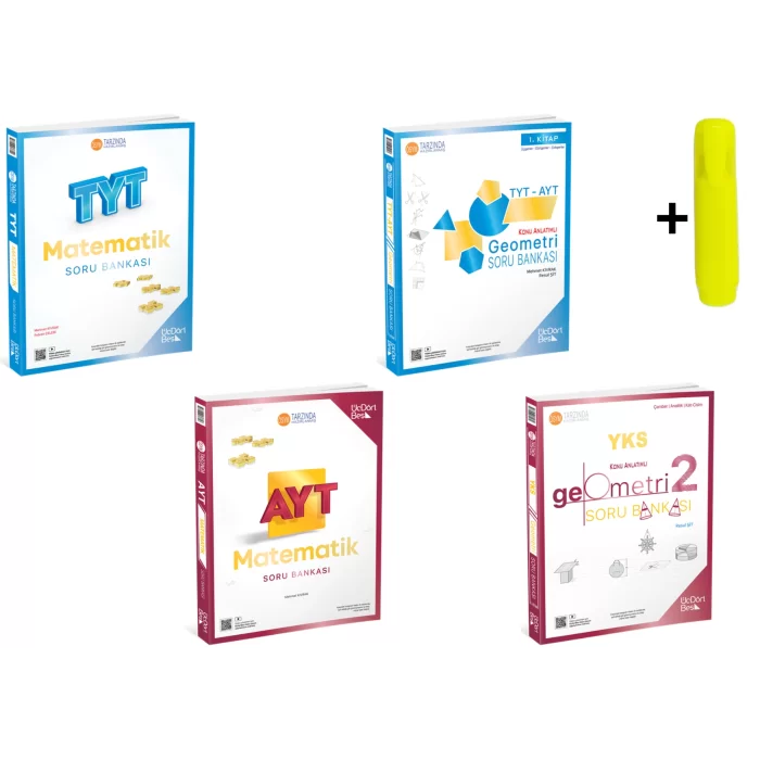 ÜçDörtBeş Yayınları TYT AYT Matematik Geometri Soru Bankası Seti 4 Kitap Yeni