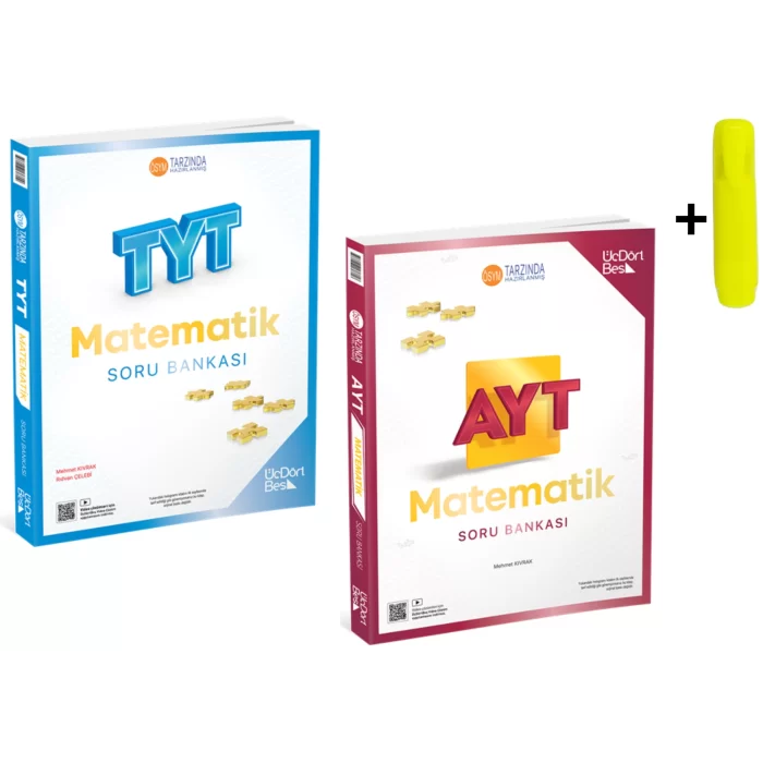 ÜçDörtBeş Yayınları TYT AYT Matematik Soru Bankası Seti 2 Kitap Yeni