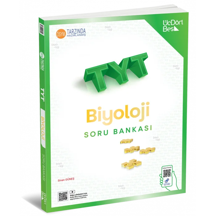 ÜçDörtBeş Yayınları TYT Biyoloji Soru Bankası Yeni