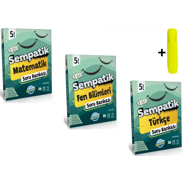 Ünlüler Karması 5.Sınıf Matematik Fen Türkçe Soru Bankası Seti