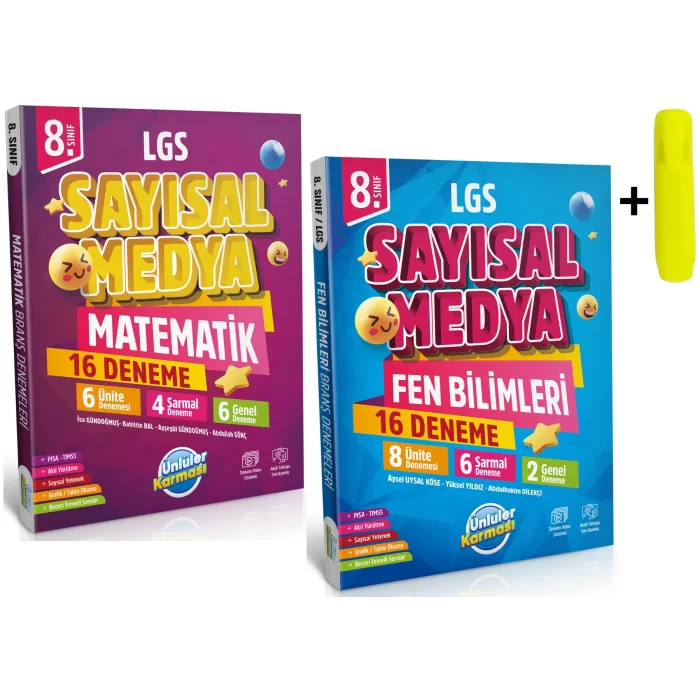 Ünlüler Karması 8. Sınıf LGS Sayısal Medya Matematik Fen Bilimleri 16 Deneme