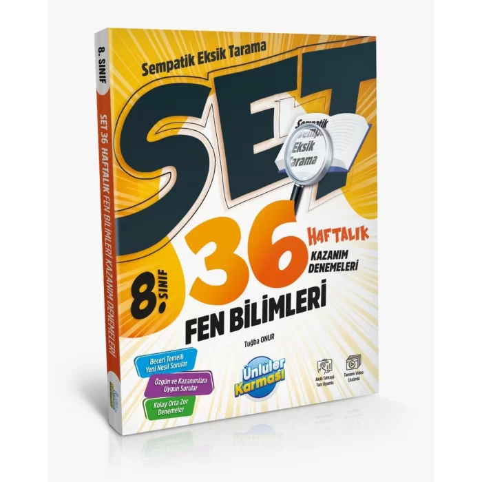 Ünlüler Karması 8.Sınıf Fen Bilimleri 36 Haftalık Kazanım Denemeleri