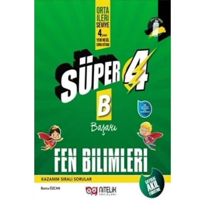 Yeni Süper 4 Sınıf Fen Bilimleri B Başarı Yeni Nesil Soru Kitabı Nitelik Yayınları
