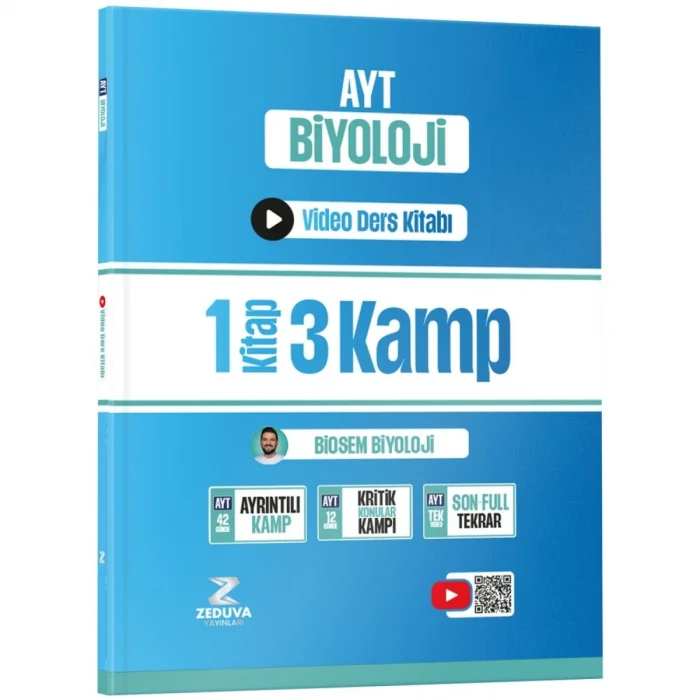 Zeduva Yayınları Biosem Ayt Biyoloji 1 Kitap 3 Kamp Video Ders Kitabı