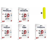 3D Yayınları AYT Eşit Ağıtlık Matematik Geometri Edebiyat Tarih Coğrafya Defter Seti 5 Kitap