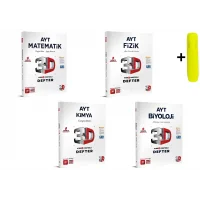 3D Yayınları AYT Sayısal Matematik Fizik Kimya Biyoloji Video Destekli Defter Seti 4 Kitap
