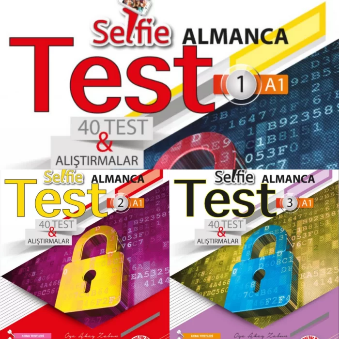 ÇIPA ALMANCA A1 SEVİYE SELFİE TEST SORU BANKASI SETİ TOPLAM 3 KİTAP