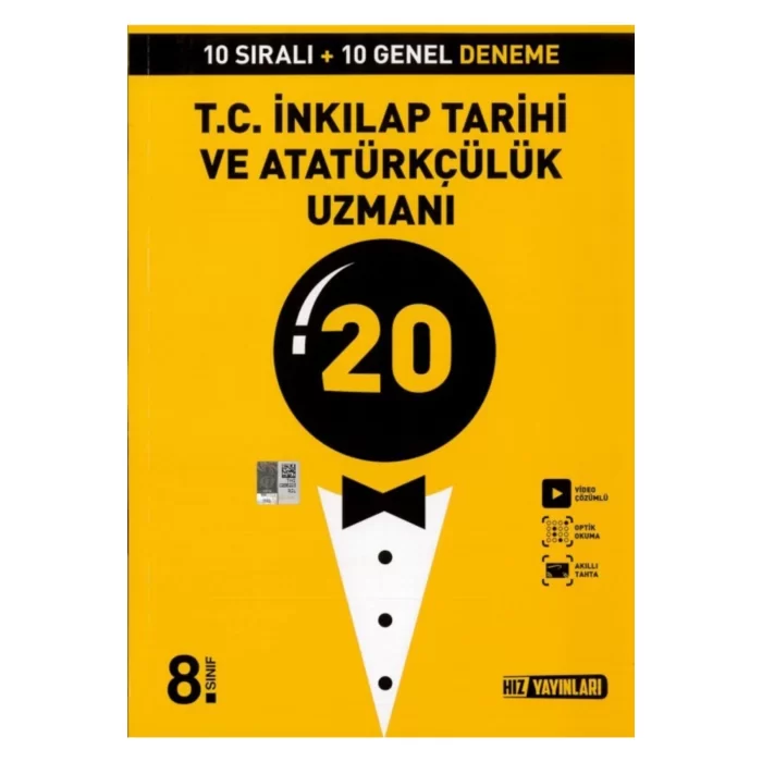 Hız Yayınları 8. Sınıf LGS T.C. İnkılap Tarihi ve Atatürkçülük Uzmanı 20 Deneme