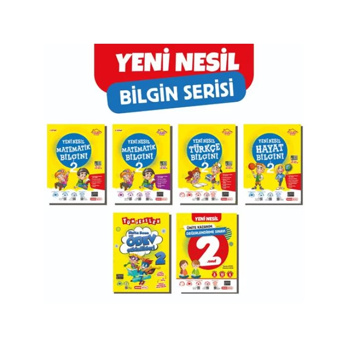 Kırmızı Beyaz 2.sınıf Yeni Nesil Bilgin Süper Plus Set 6 kitap