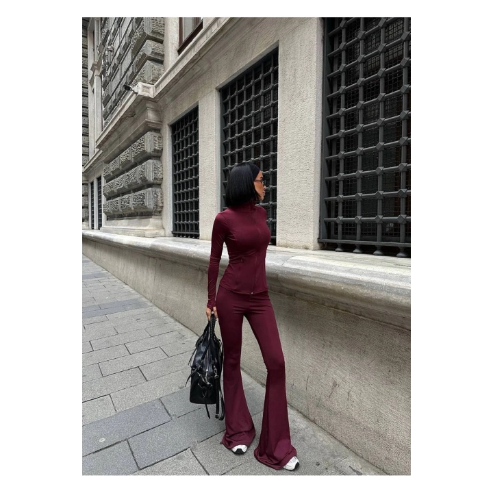 Fermuarlı Fit Kesim İkili Takım