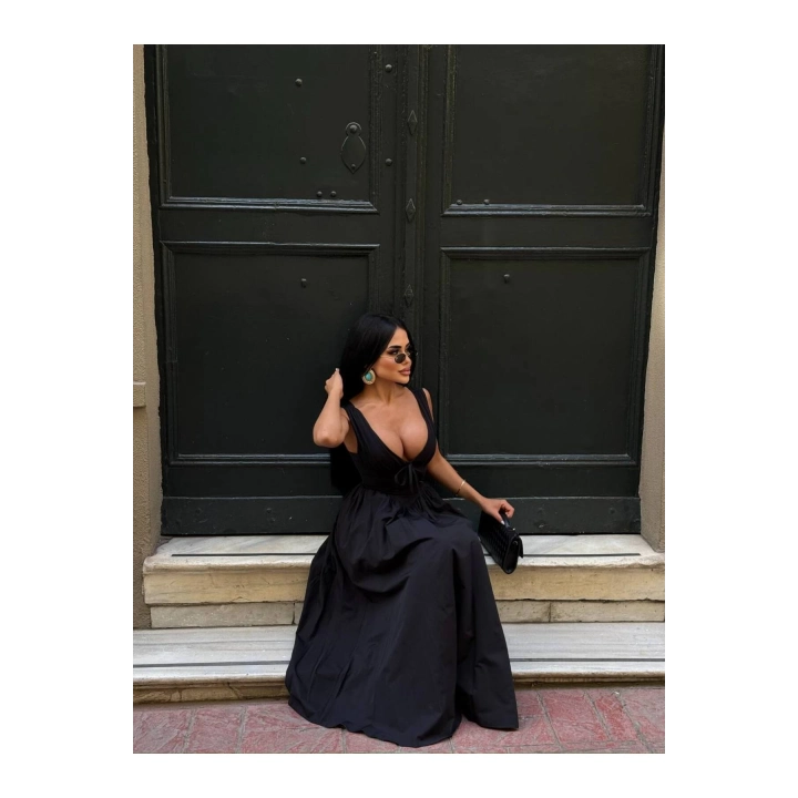 Kalın Askılı Büzgü Detaylı Korsaj Form Elbise