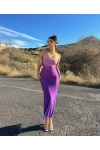 Kadın Renkli Straplez Vücuda Oturan Straplez Uzun Boy Tül Astarlı Elbise