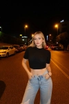 Bisiklet Yaka Kısa Kollu Siyah Crop Triko Kazak