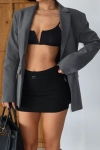Şık Kemer Detaylı Basic Mini Şortlu Siyah Etek