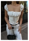 Fırfır Askılı Bağcıklı Korse Bluz