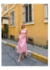 Asimetrik Astarlı Dantel Pembe Etekli Takım