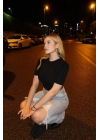 Bisiklet Yaka Kısa Kollu Siyah Crop Triko Kazak