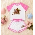 Flora Pembe Şort T-shirt Takım