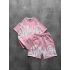 GRAFİTİ KABARTMA OVERSİZE ŞORTLU TAKIM- PEMBE