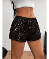 PULL DETAYLI ŞORT-SİYAH