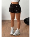 PULL DETAYLI ŞORT-SİYAH