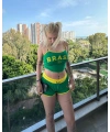 BRASİL ŞORTLU CROP TAKIM - YEŞİL