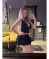 ASHLEY SİMLİ ŞORT ETEK BLUZ - LACİ