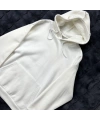 BASIC OVERSİZE KAPÜŞONLU SWEATSHİRT-BEYAZ