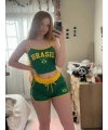 BRASİL ŞORTLU CROP TAKIM - YEŞİL