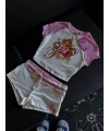 Flora Pembe Şort T-shirt Takım