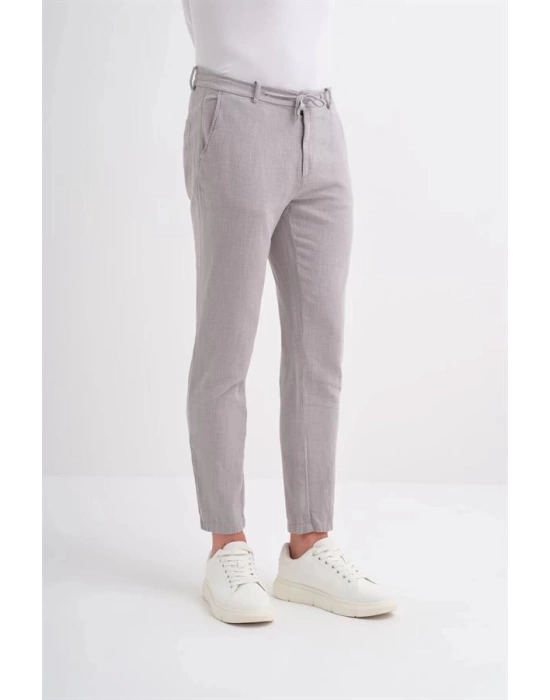 0008 İp Bağlamalı Jogger Erkek Pantolon Gri
