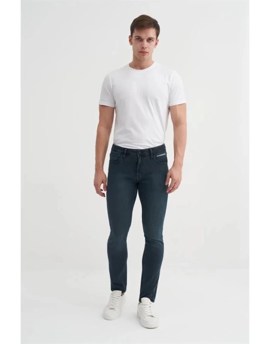 0756 Parker Normal Bel Dar Paça Slim Fit Erkek Kot Pantolon Gri