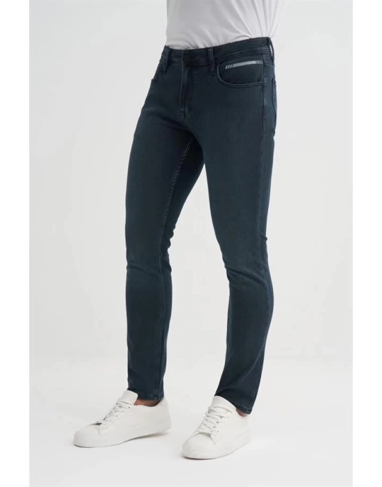 0756 Parker Normal Bel Dar Paça Slim Fit Erkek Kot Pantolon Gri