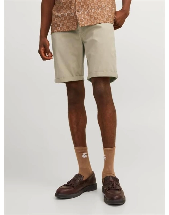 12165892 Likralı Erkek Bermuda Short Taş