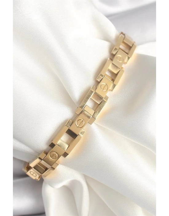 316L Çelik Gold Renk Unisex Bileklik