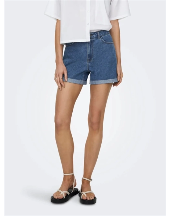 Kadın Onlvega Kot Şort Mom Shorts