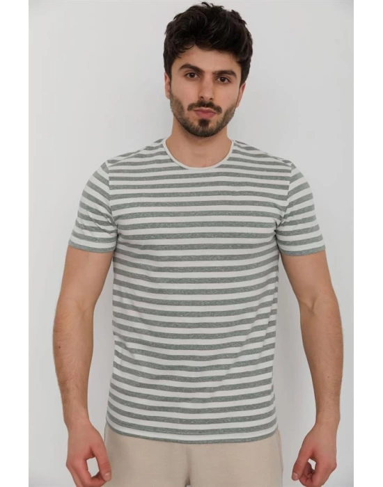 Bisiklet Yaka Baskılı Erkek T-Shirt