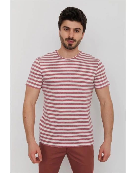 Bisiklet Yaka Baskılı Erkek T-Shirt