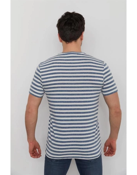 Bisiklet Yaka Baskılı Erkek T-Shirt